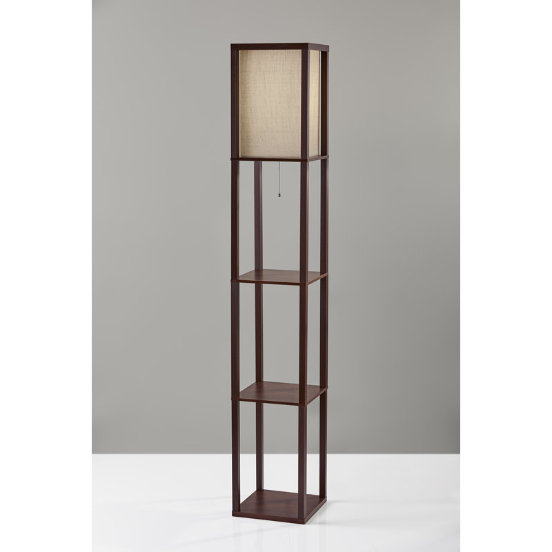 Lampe sur pied colonne 63 po Agilbert, Noyer