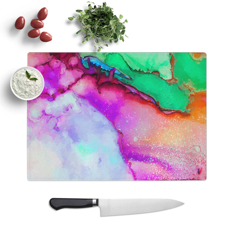 Glass ink Bliss in Abstract Chopping Board, 39 cm W x 28.5 cm L