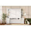 Grand lit escamotable avec bureau, tablettes et armoires de rangement, lit escamotable pour bureau à domicile peu encombrant, lumières