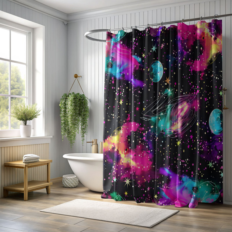 Rideau de douche Galaxy Shimmer - Premium, H 74 po x l 71 po
