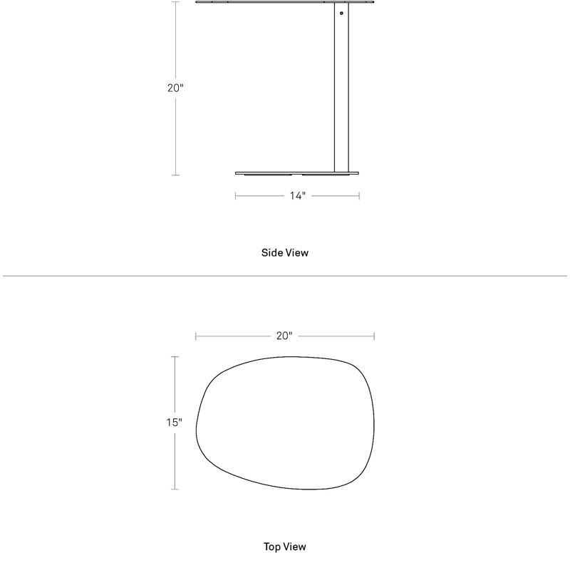 Swole Single End Table, 20" H x 20" W x 15" D, Black