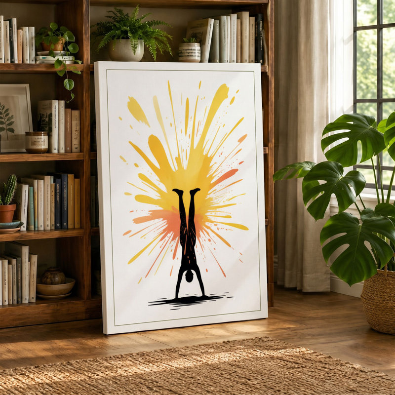 Rising Light Modern - Wrapped Canvas, 36x24 - 91.4 x 61.0 cm, Terracotta Border