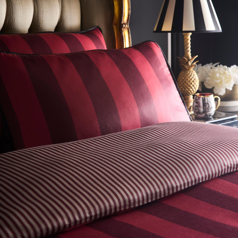 Laurence Llewelyn-Bowen Festivo Circus Stripe Duvet Cover Set Red, Double Duvet Cover + 2 Standard Pillowcases