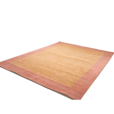 Gold Bordered 9x12 Modern Oriental Rug