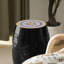 Table d'appoint en mosaïque noire, 12 po, pour patio, balcon et salon 12 po - Noir, structure en métal avec plateau en céramique