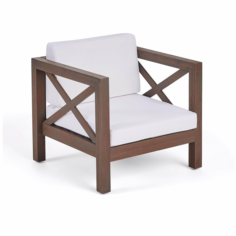 Chaise d'appoint de patio, Blanc, Gris