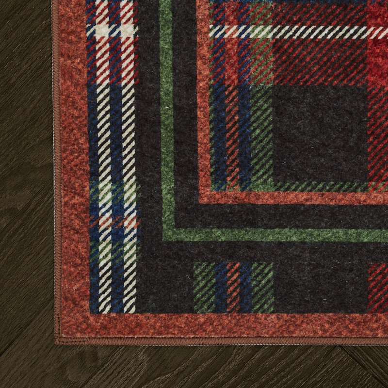Eddie Bauer Printed Washable Rugs, Rectangle 6' x 9', Red