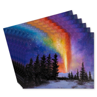 Aurora Borealis Forest Polyester Andaluss Set of 6 - Home Decor