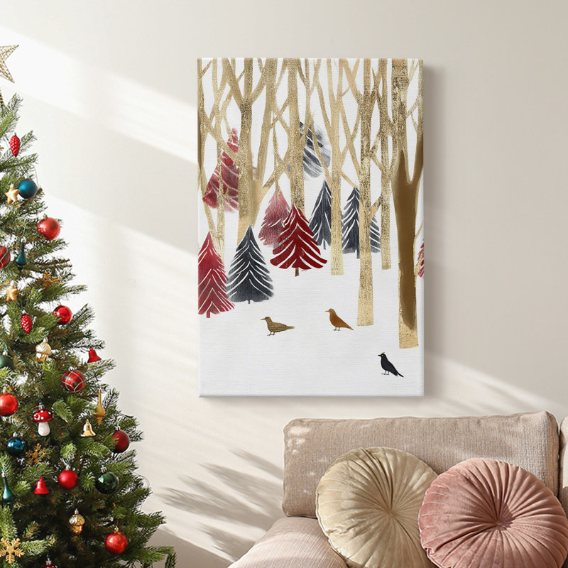 Art des Fêtes de Noël - Toile tendue avec châssis CD XXXVII, H 18 po x l 12 po