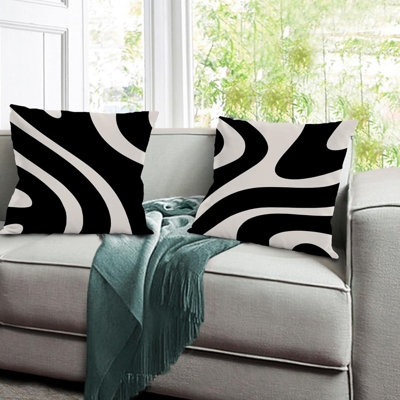 Beige And Black Pillow Covers