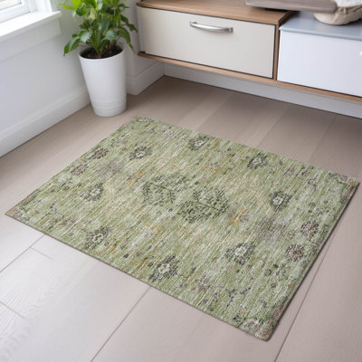 Premium Machine Washable Gurubaksh AMF1156 Floral Rug