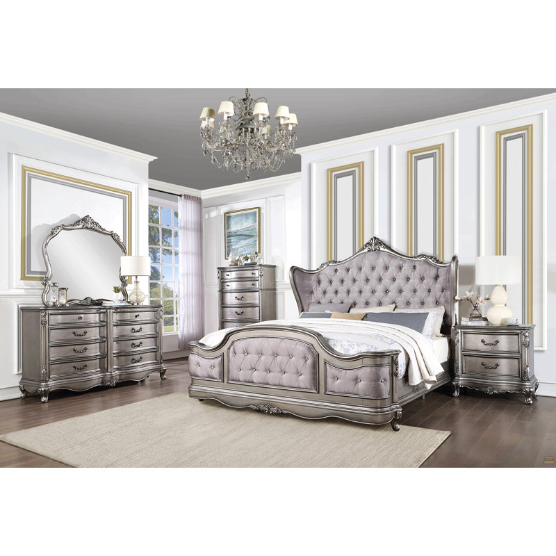 1Pc Nightstand With 2 Drawers