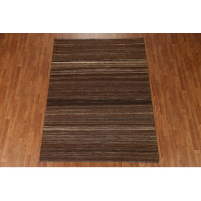 Dark Brown Kilim Oriental Area Rug 6X8