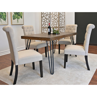 Stylish 5-Piece Dining Set Featuring Hairpin Table And Comfortable Chairs, Perfect For Enhancing Your Dining Experience