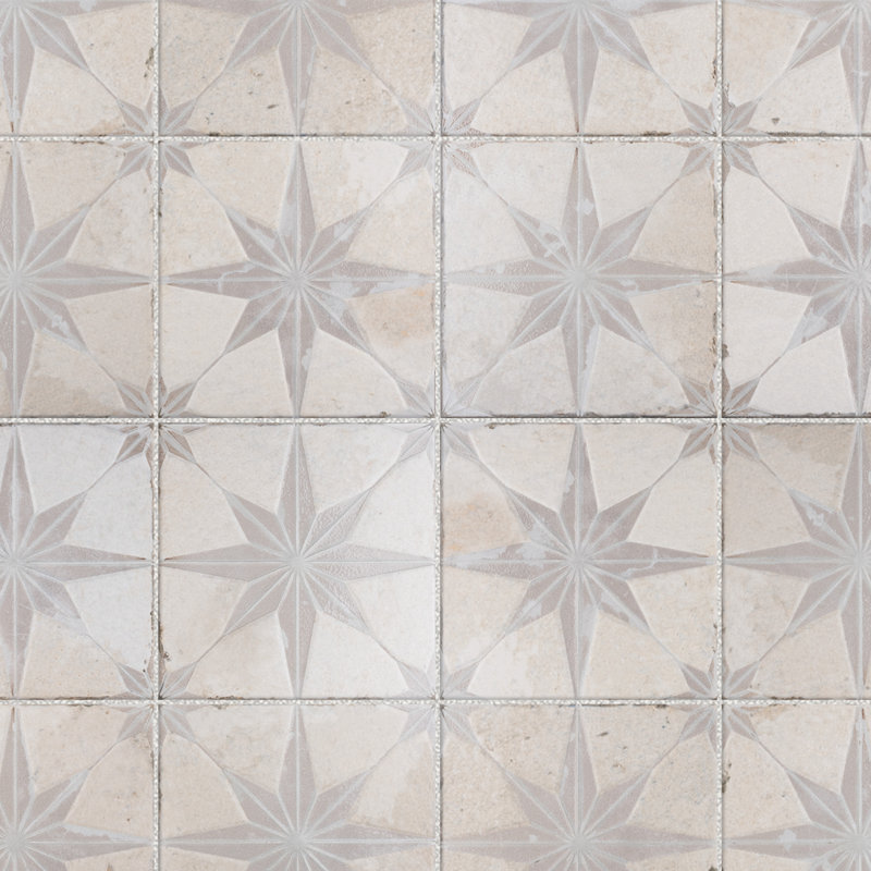 Kings 18" x 18" Ceramic Patterned Wall & Floor Tile, White
