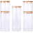 Stackable Kitchen Canisters Set, Pack Of 5 Clear Glass Food Storage Jars Containers With Airtight Bamboo Lid For Candy, Cookie, Rice, Sugar, Flour, Pasta, Nuts