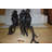 Three monkeys on a tree log - Bronze Statue -  Size: 27"L x 11"W x 18"H. 