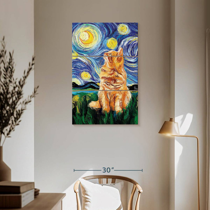 Brampt, chat impressionniste, H 57 po x l 36 po