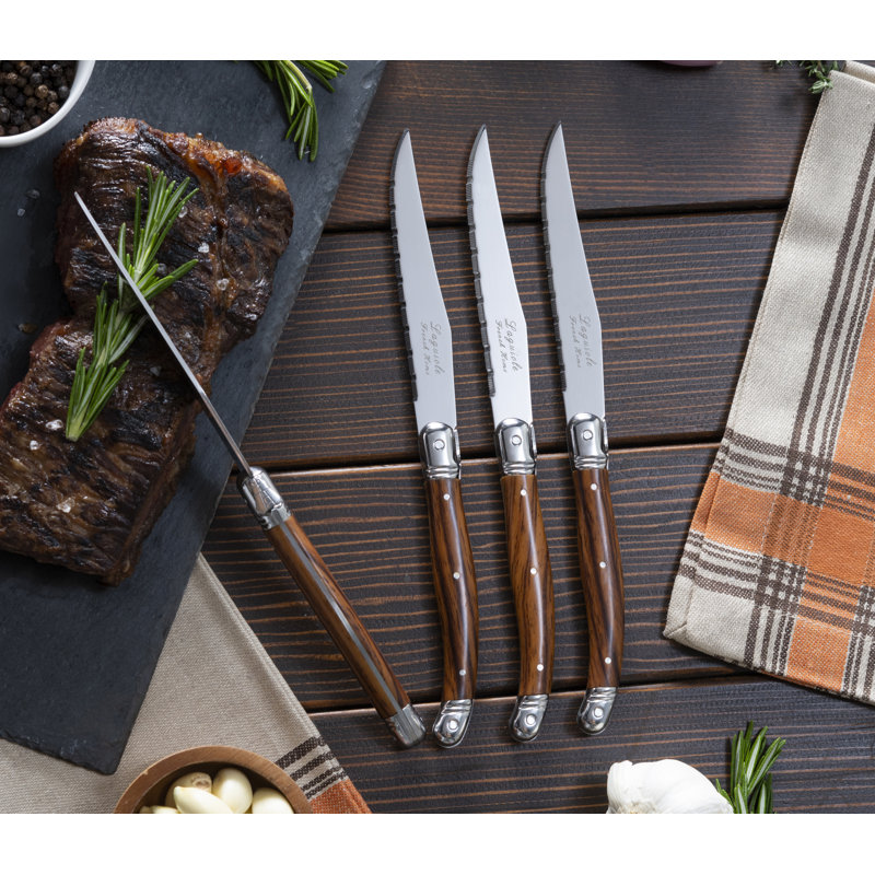Laguiole Steak Knife Set, Wood Grain 