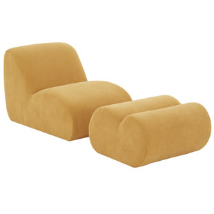 Empierre Tufted Light Beige Fabric Chair and Ottoman  Chair and ottoman,  Chair and ottoman set, Chair fabric