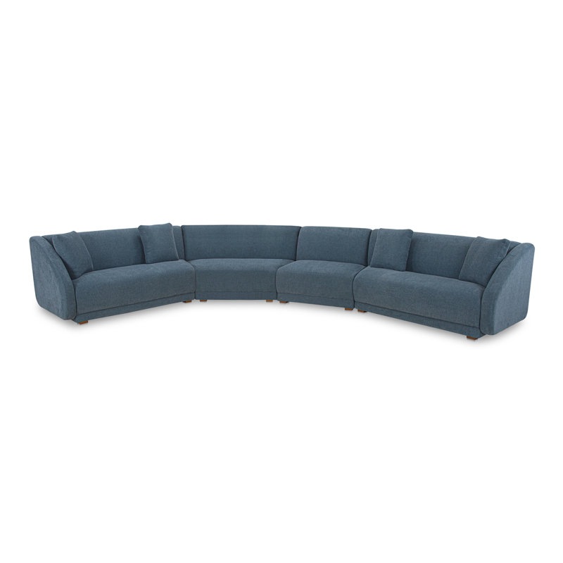Canapé modulaire Rae, H 31,5 po x l 224 po x P 34,29 po, Polyester bleu