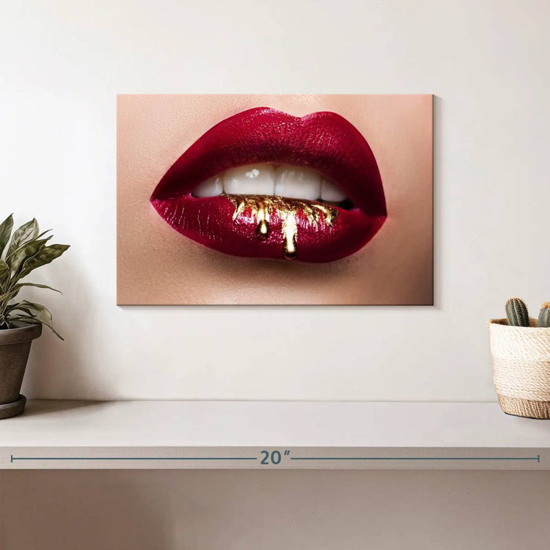 Shuttleworth Red Gold Drip Lips, 8" H x 12" W