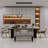 47.24" Wide Upholstered Dining Bench With Black Legs-1188993040