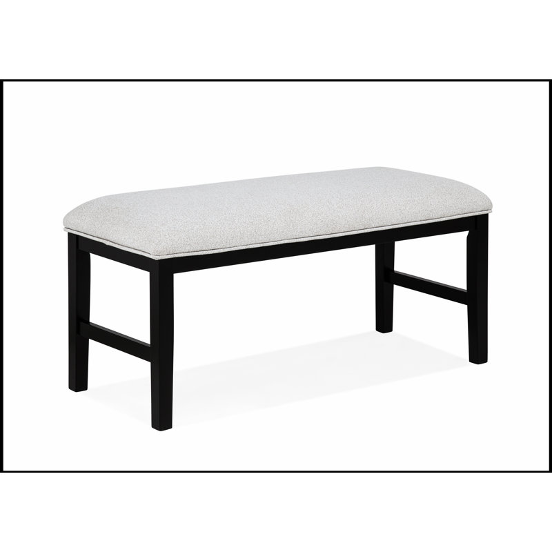 Banc rembourré gris clair avec pieds en bois de finition pour les salles à manger modernes, solution de siège douce et élégante