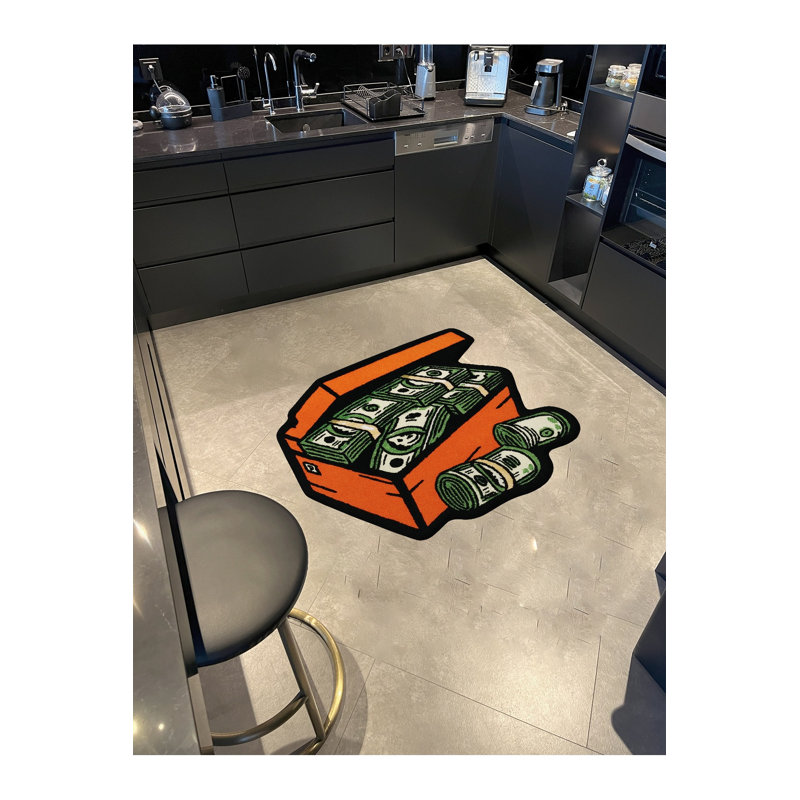 Tapis tissé orange Mosso, 2'6" x 2'6"