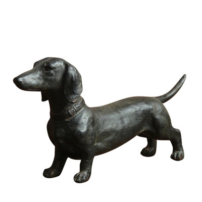 Resin Dachshund Ornament Dachshund Statue Ornament Dog Antique Style Collectible