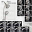 7-Setting Dual Shower Head With Drill- Stainless Steel Slide Bar And Easy Wipe Spray Holes System Rod Heads In Stylish Design-125173546