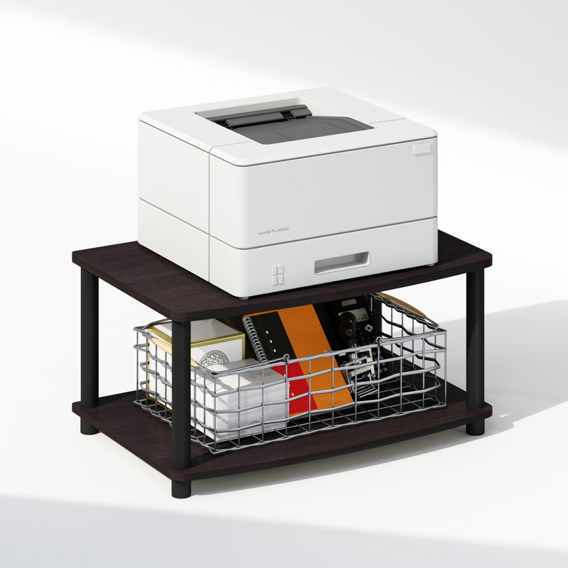 Présentoir à imprimante multifonctionnel Furinno Turn-N-Tube, Noyer foncé