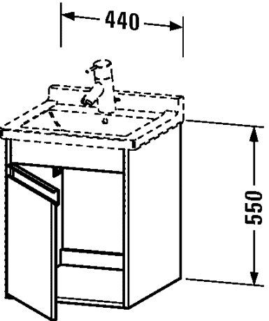 Base de meuble-lavabo de salle de bain simple 17" à fixation murale seulement, Blanc mat