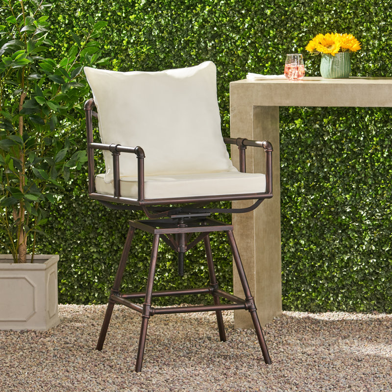 TABOURET DE TUYAU DE PLOMBRE AVEC COUSSINS, Blanc, Cuivre
