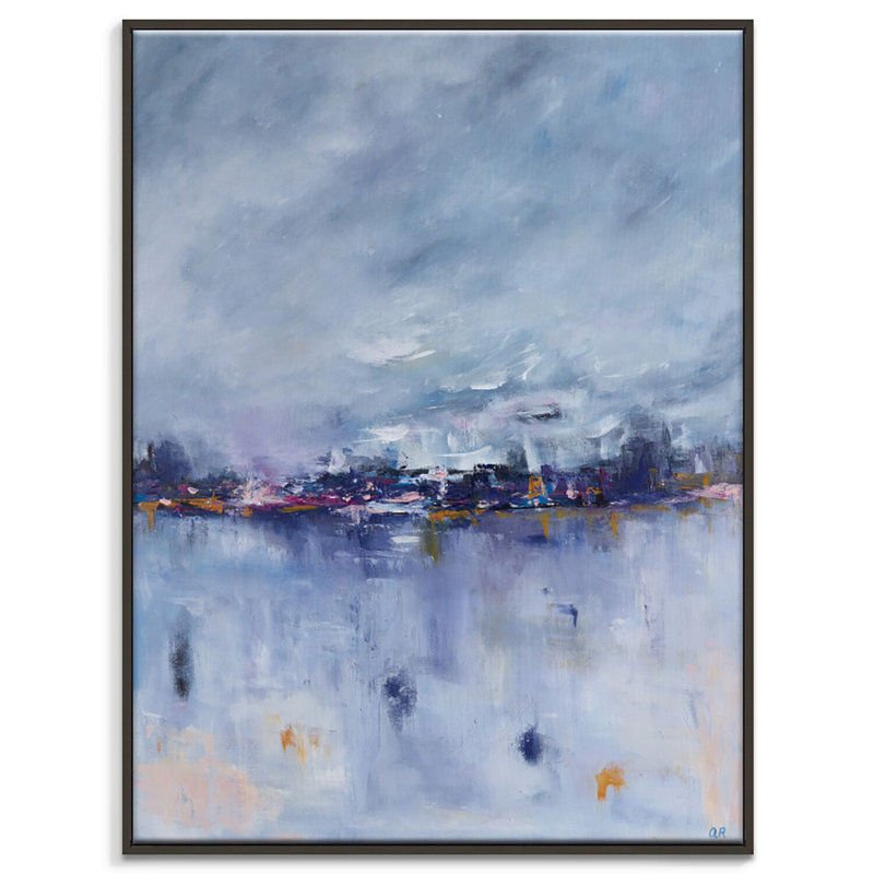 Winter In Abu Dhabi by Amira Rahim - Painting on Canvas, 102cm H x 76cm W, Black