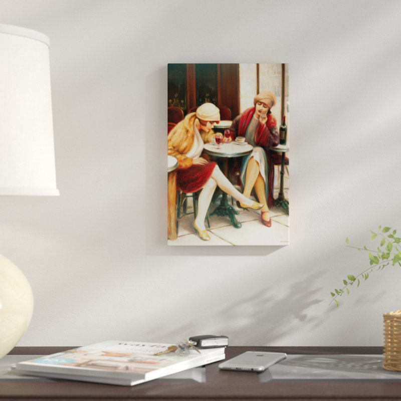 « cafe ii », reproduction sur toile, H 12 po x l 8 po x P 0,75 po, Pas de tapis, Toile tendue