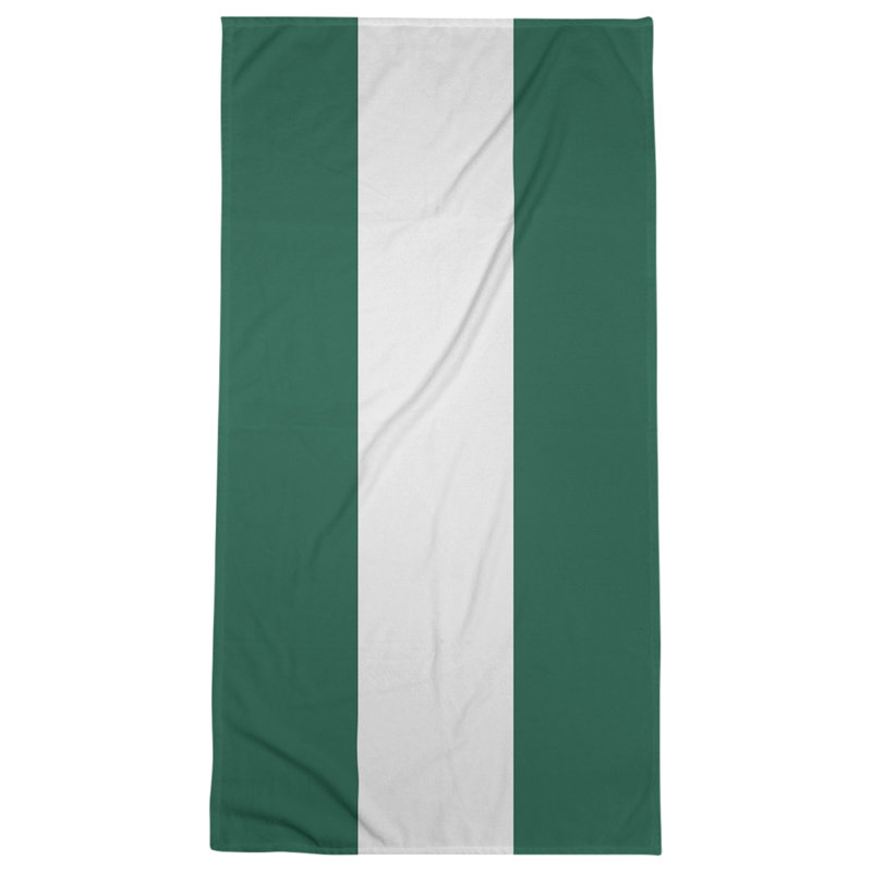 Beach Towel, Dark Green/White