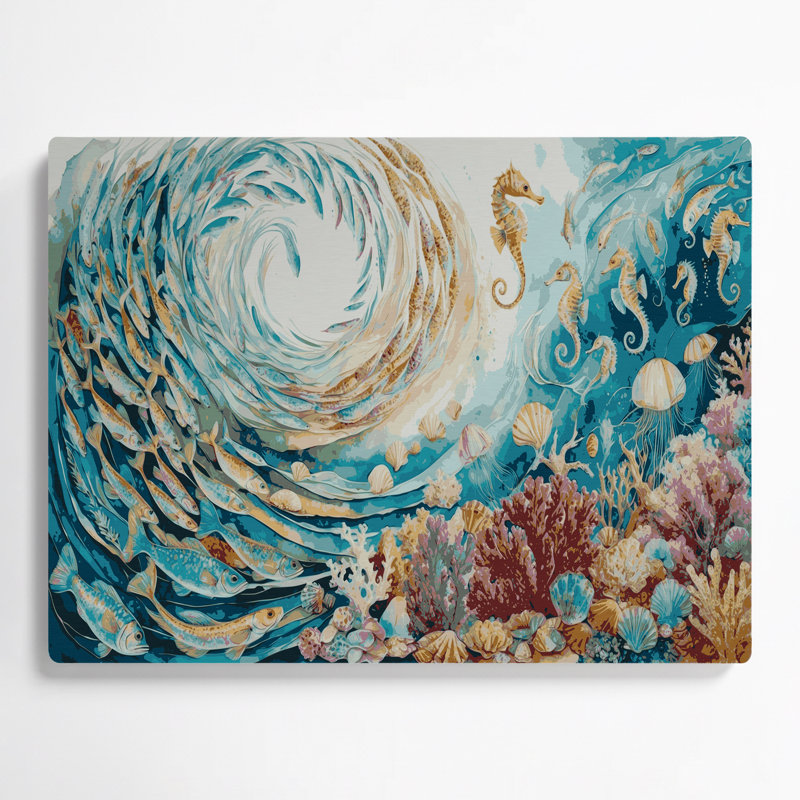 «Coastal Marine Life», art mural en métal brun, H 20 po x l 24 po