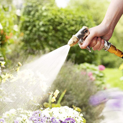 Upgraded Garden Hose Nozzle Sprayer, 100% Heavy Duty Metal Handheld Water Nozzle High Pressure In 4 Spraying Modes For Watering Plants And Lawn, Car Washing, Patio And Pet