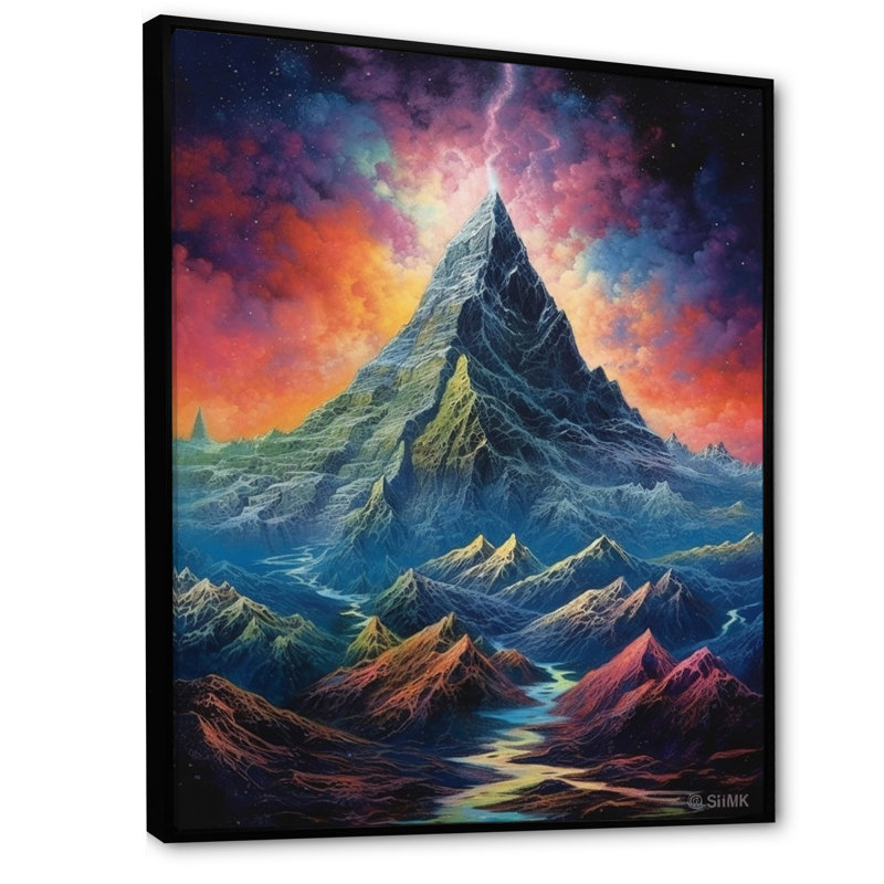 Wagesth Of The Mountain, H 40 po x l 30 po x P 1,5 po, Cadre flottant noir