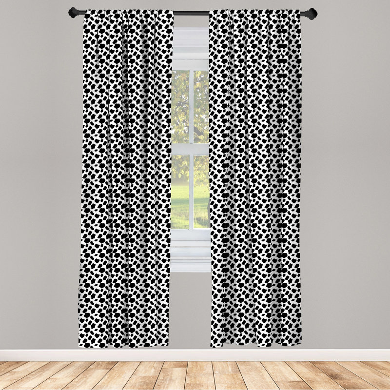 Cow Print Semi-Sheer Rod Pocket Curtain Panels, 28" x 63"