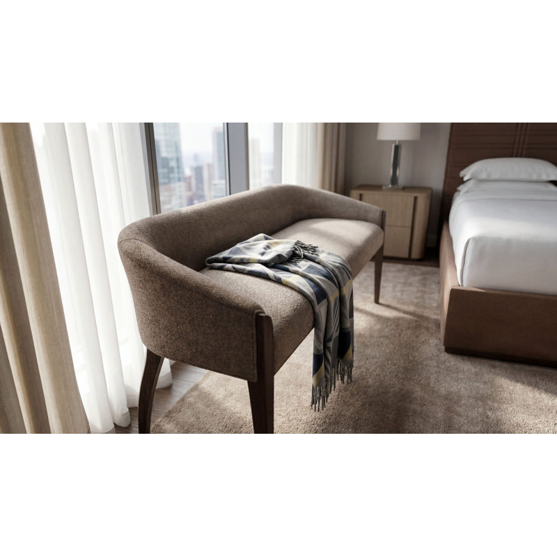 Paris Upholstered Bench, Taupe, Brown