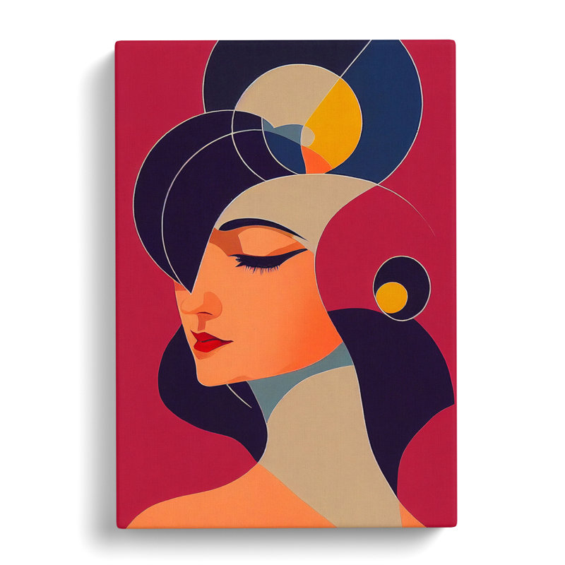 XC1022-458X Abstract Woman Portrait No.5 - Wrapped Canvas Print, 50cm H x 35cm W x 3cm D