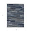 Tapis extérieur lavable rayé bleu marine, gris et ivoire 5 pi x 8 pi