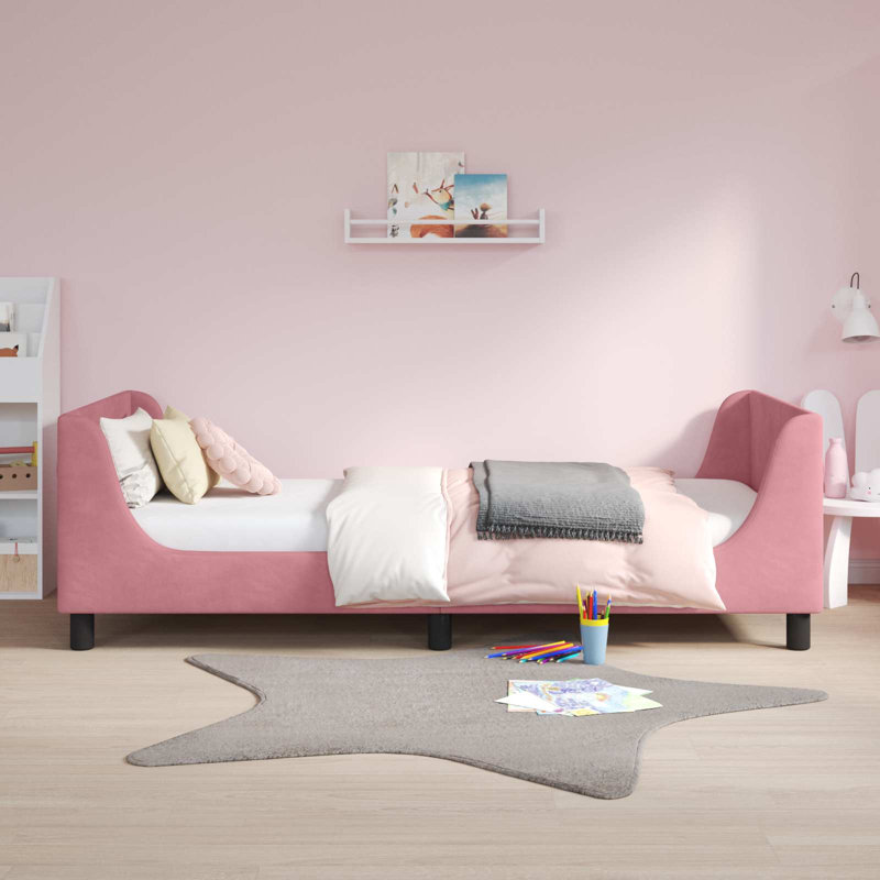 Bed Frame, European Single (90 x 200 cm), Pink/Black