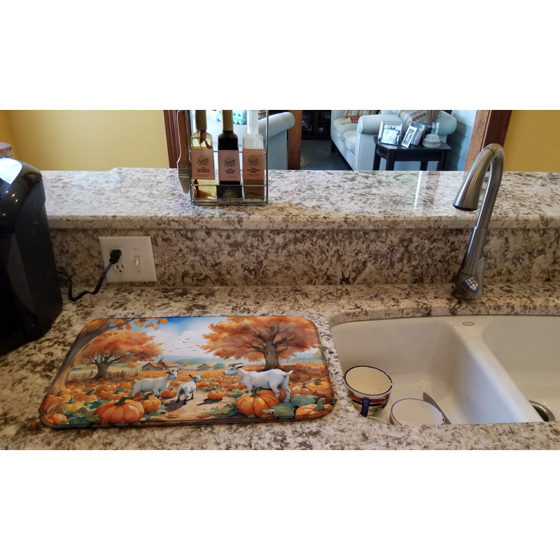 Autumn Goats Dish Drying Mat