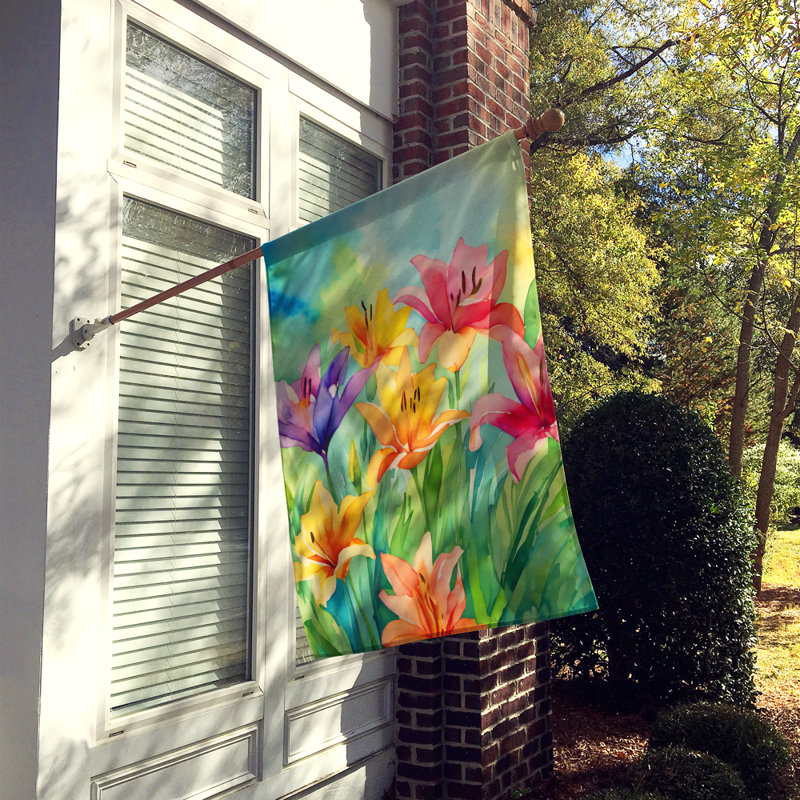 Lys dans le drapeau de la maison à l'aquarelle