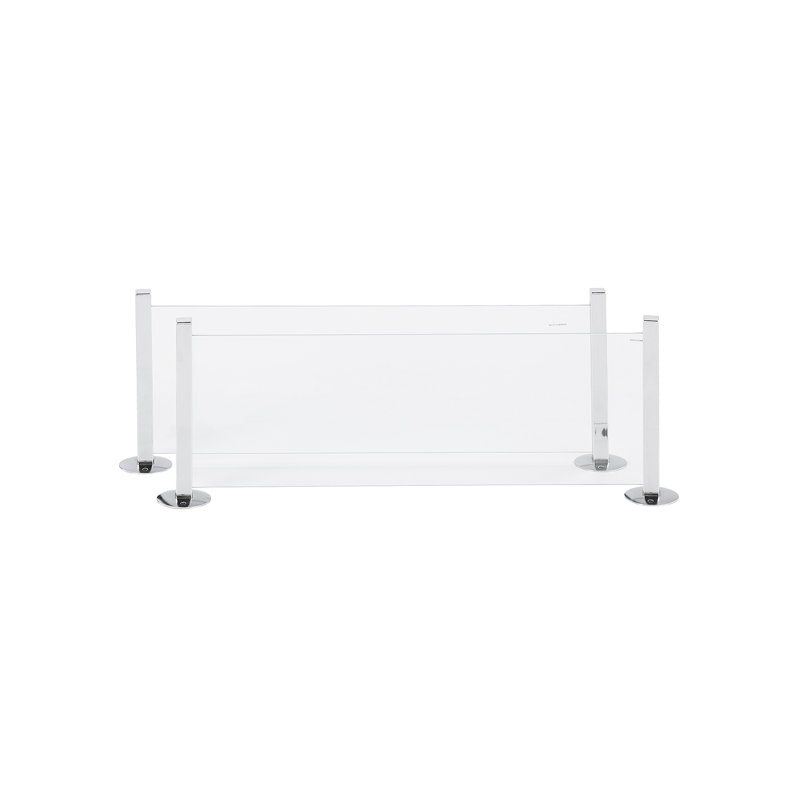 2 Piece Glass Floating Shelf, Silver
