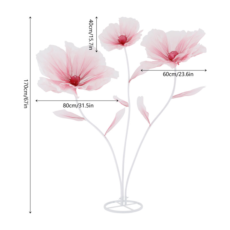 Fleurs de mariage artificielles à trois têtes, Rouge