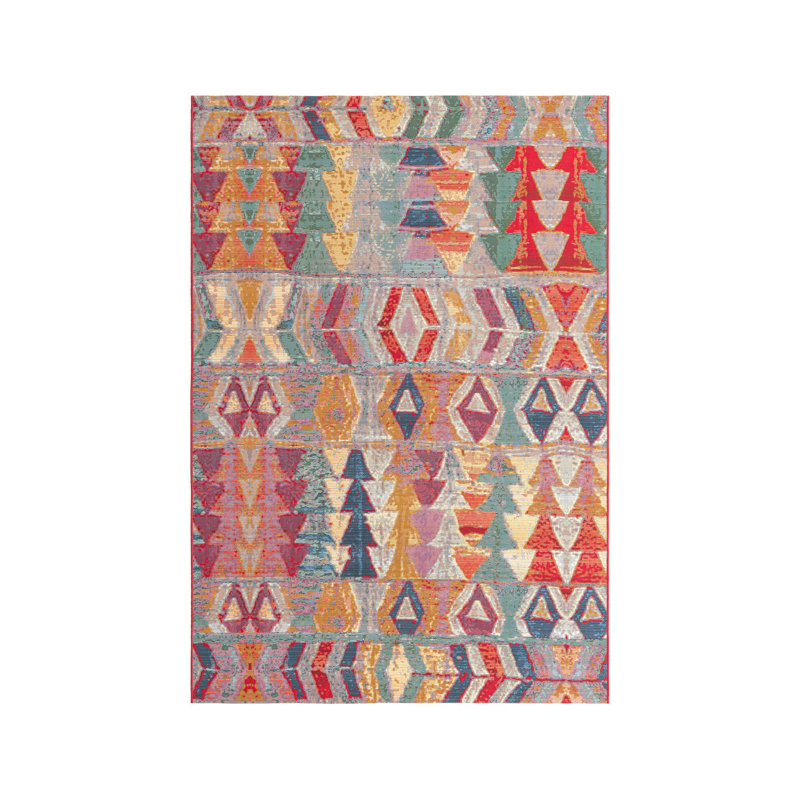 Tolland Multi Tamarindo Indoor/Outdoor Modern Rug, Rectangle 6'1" x 9'